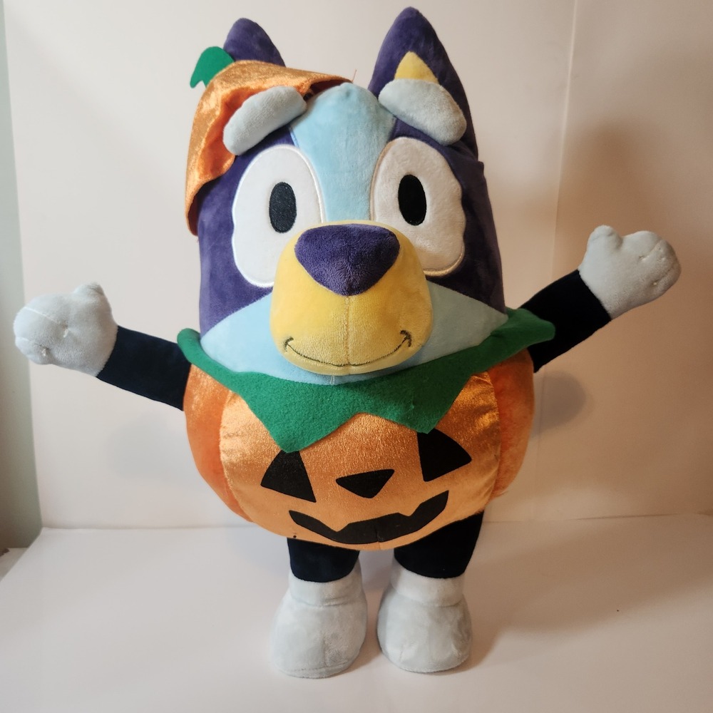 Bluey Halloween Pumpkin Plush Stuffed Animal 20inch Jack-O-Lantern Costume